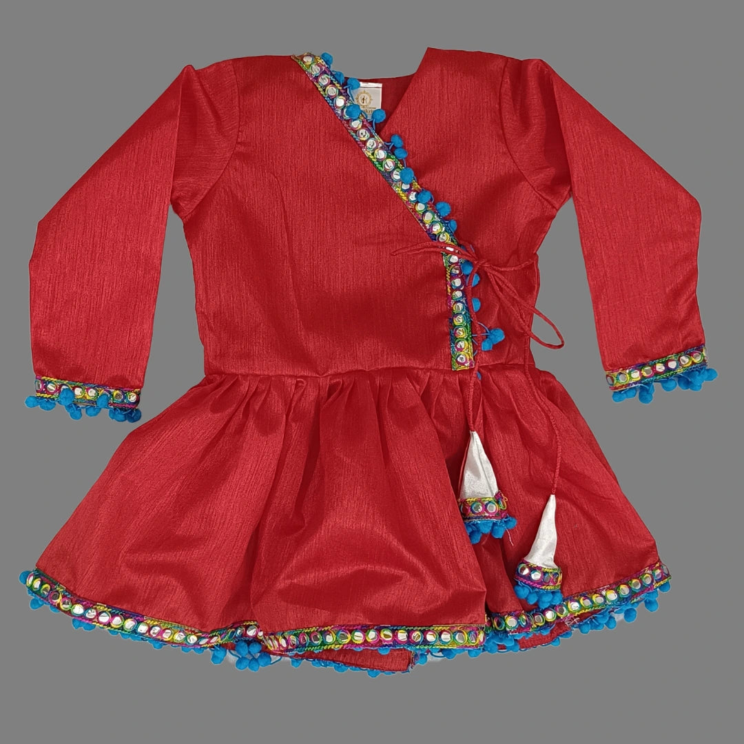 Tulip White Dhoti & Red Angrakha Kurta for Boys image 2