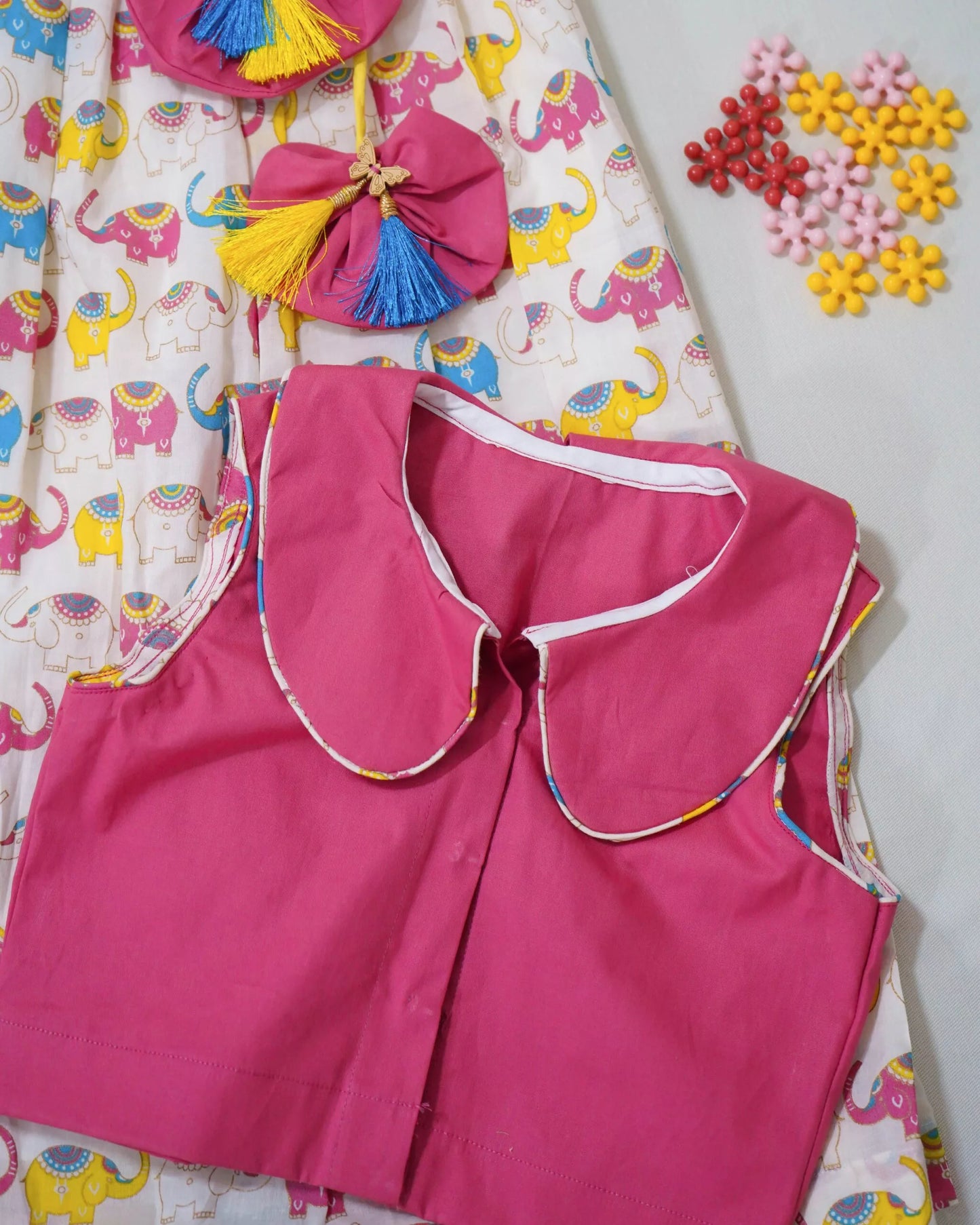 Crop Top With Lehenga Animal Print - Pink image 2