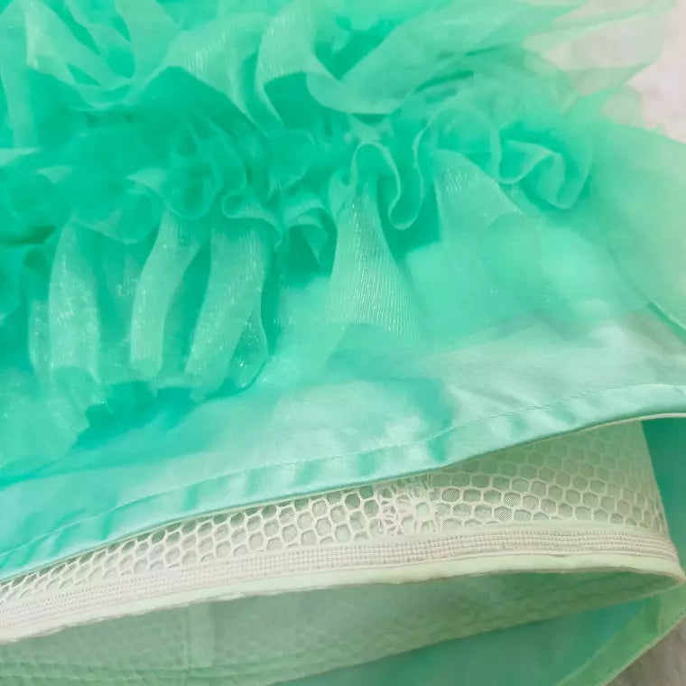 Sea Green Long Gown Adorned With Frill Net image 3