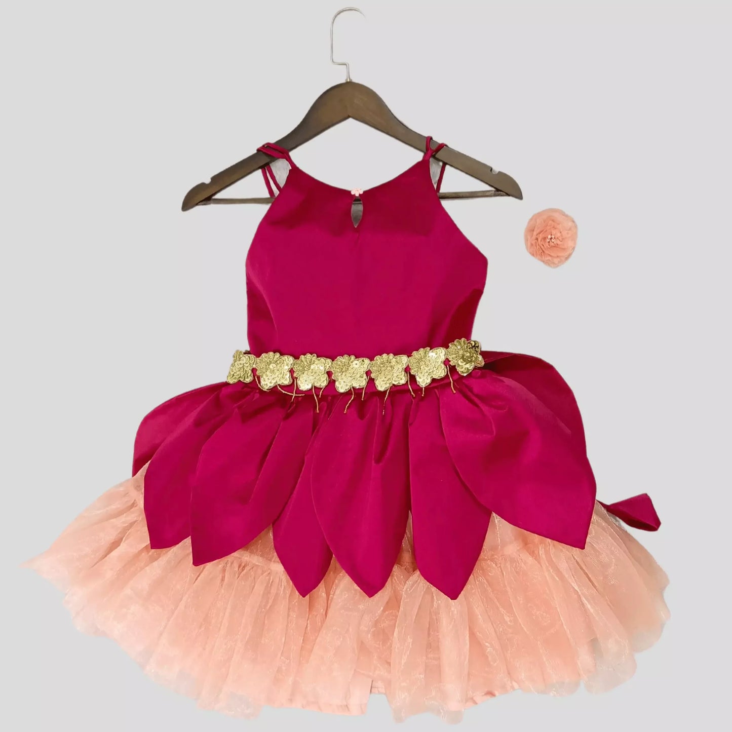 Pink Frock With Striking Big Petals image 2