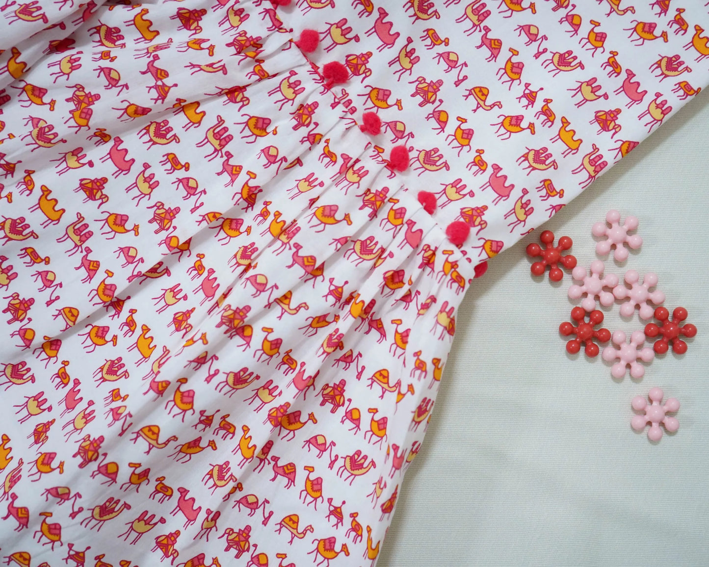One Shoulder Kurta With Sharara Pant Animal Print - Pink image 5