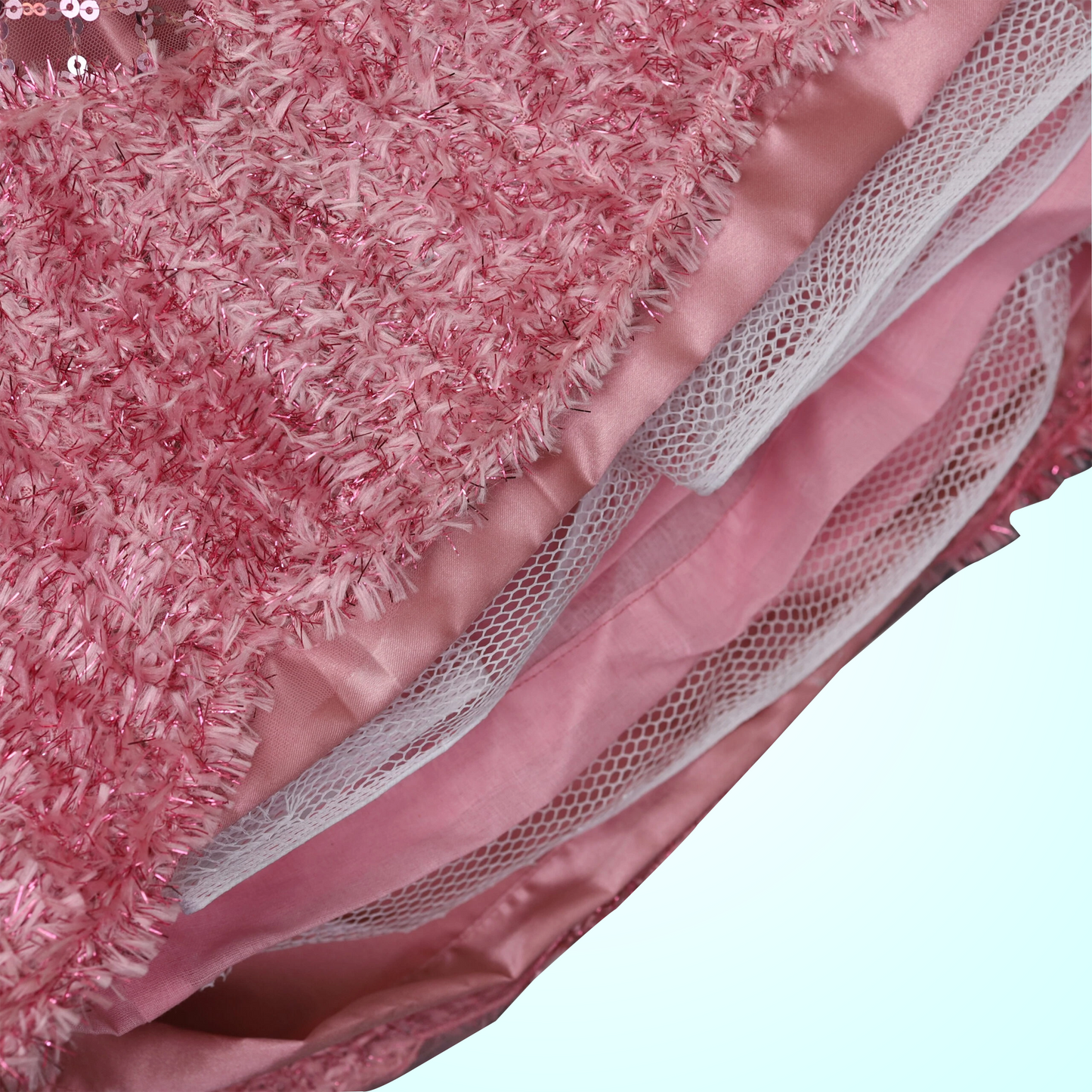 Embroidered Pink Off Shoulder Top And Lehenga With Sequence Work image 1
