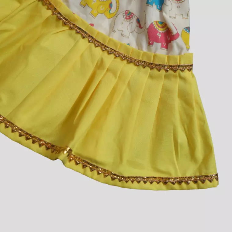 Kurta With Sharara Pant Animal Print – Yellow image 4