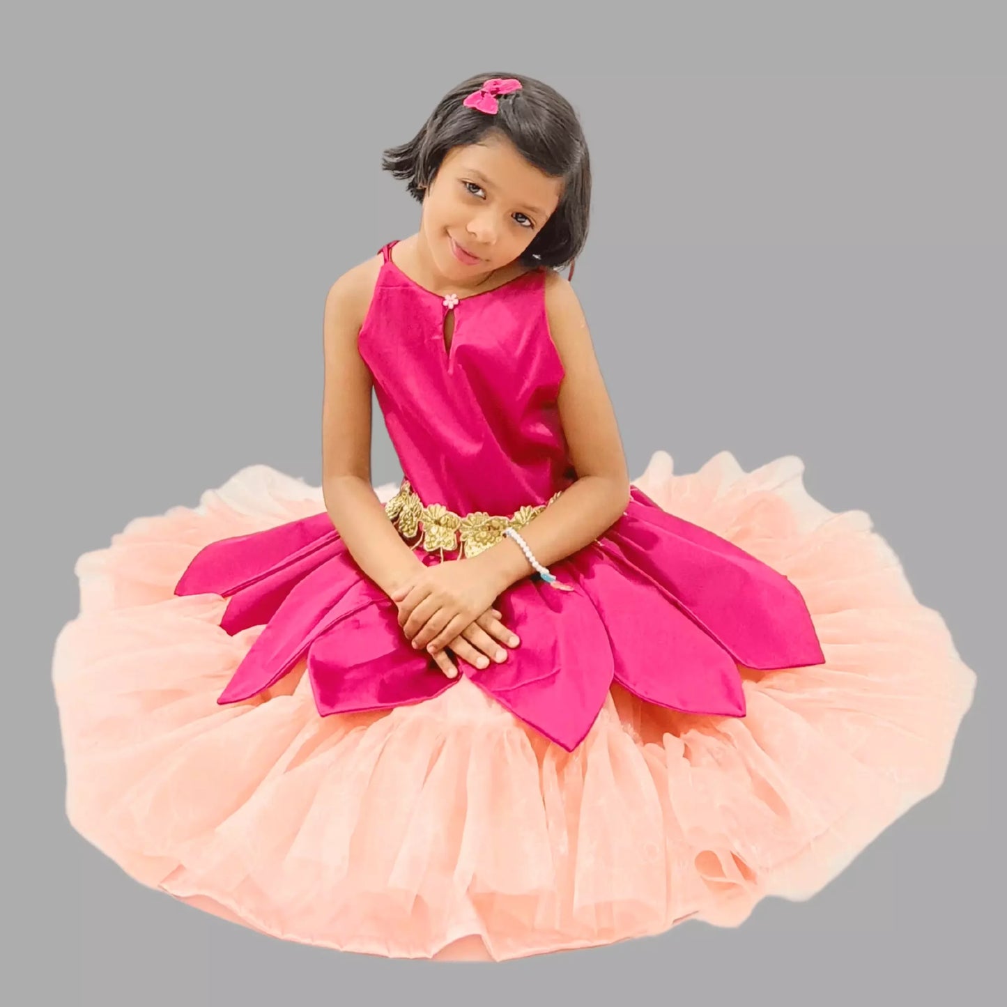 Pink Frock With Striking Big Petals image 0