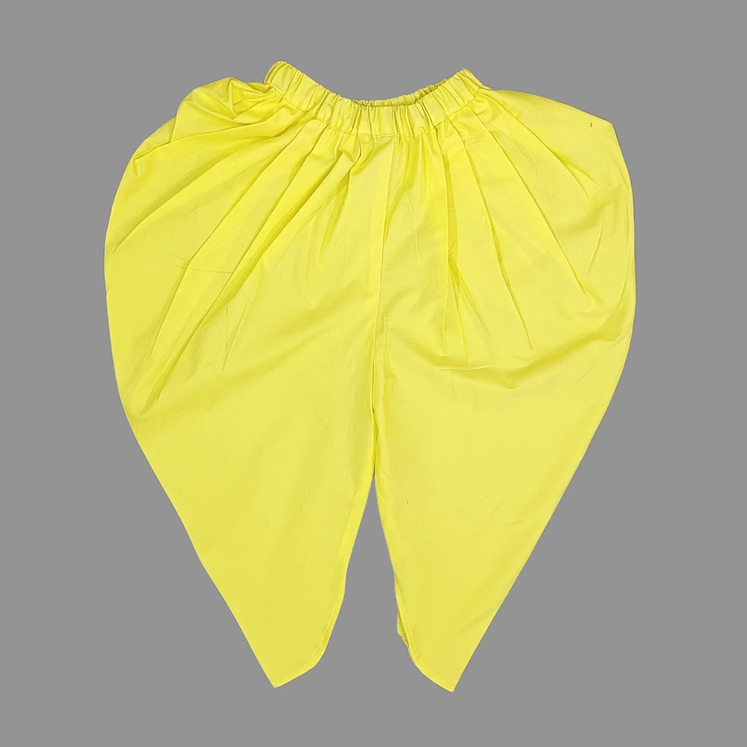 Cotton Printed Yellow Dhoti And Kurta For Boys image 2