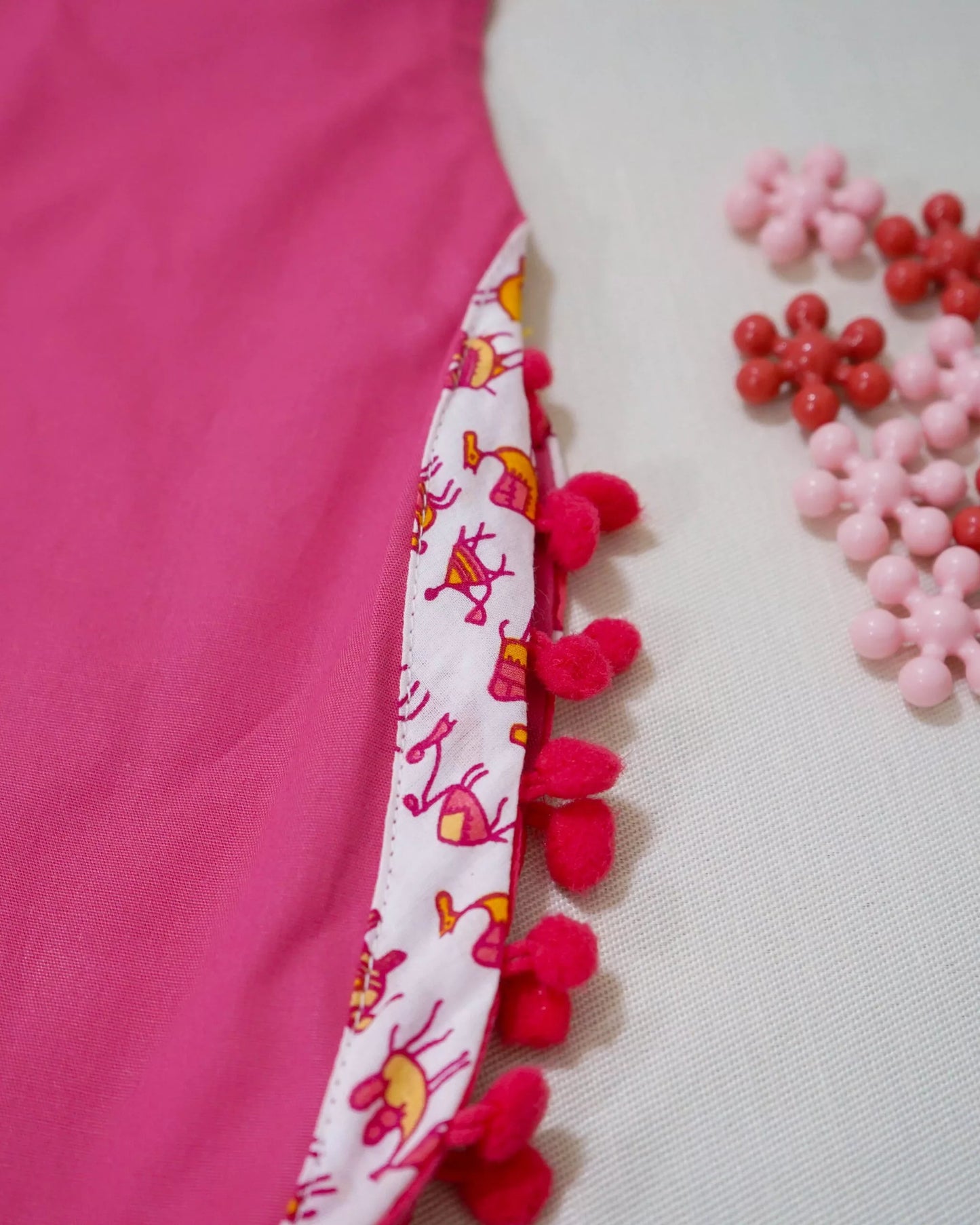 One Shoulder Kurta With Sharara Pant Animal Print - Pink image 3