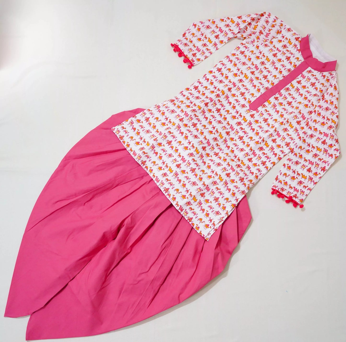 Dhoti With Printed Kurta Animal Print - Pink image 4
