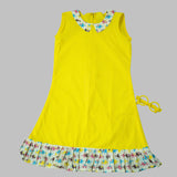 A Line Frock Peter Pan Collar Animal Print - Yellow image 0