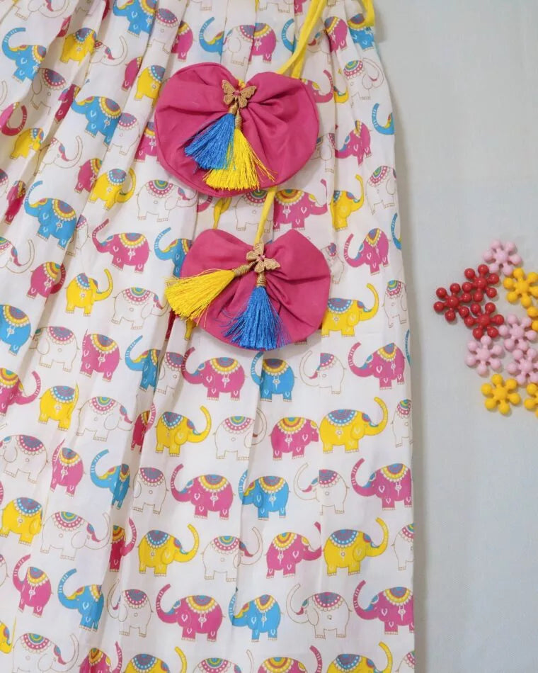Crop Top With Lehenga Animal Print - Pink image 3