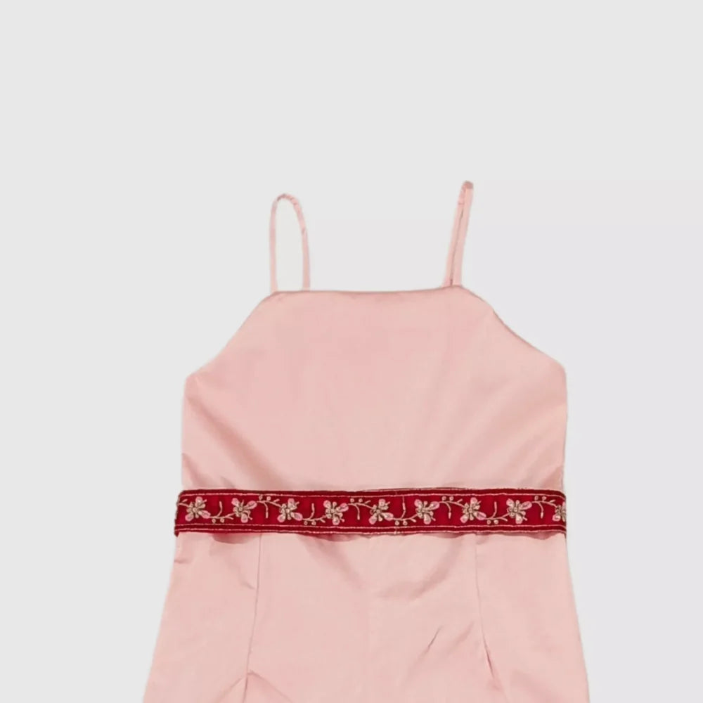 Jumpsuit with Pink Belt