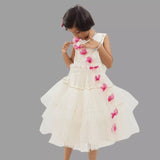 White Layered Frock With Butterflies image 0