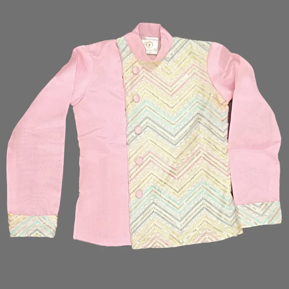 Pink Embroidered Kurta And Dhoti Set image 3