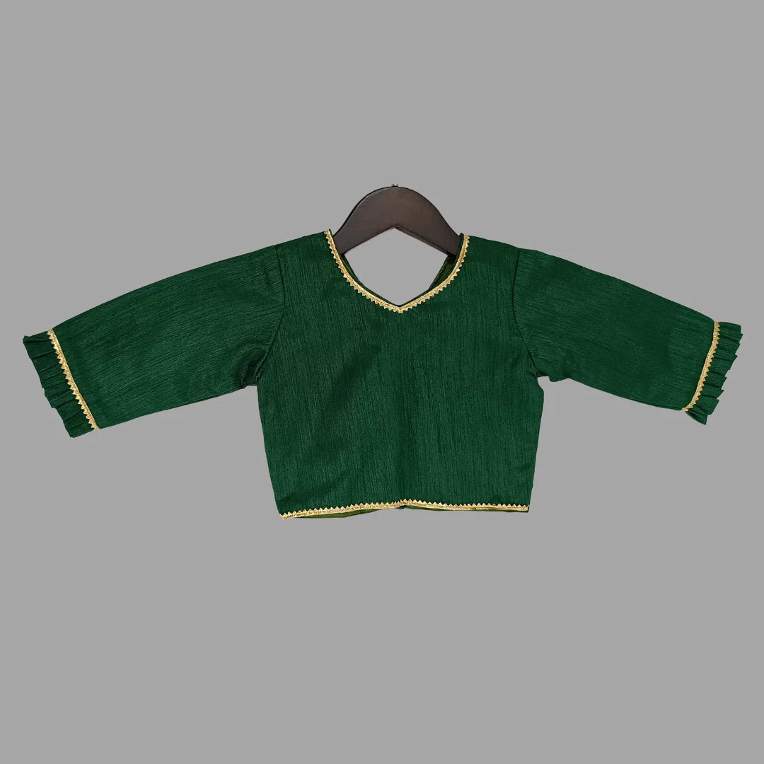 Ready To Wear Crop Top & Palazzo Saree For Girls image 3