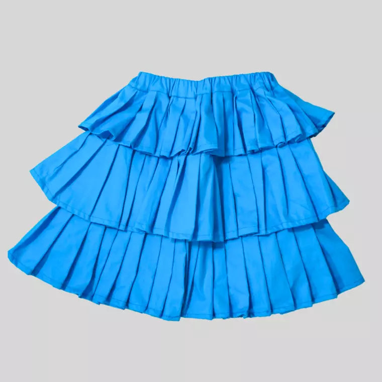 Ruffled Skirt With Angrakha Style (Wrap) Top - Blue image 3