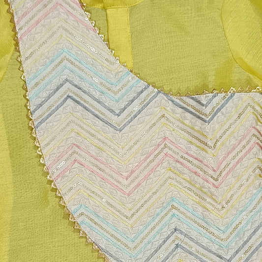 Yellow Embroidered Kurta And Pant image 2