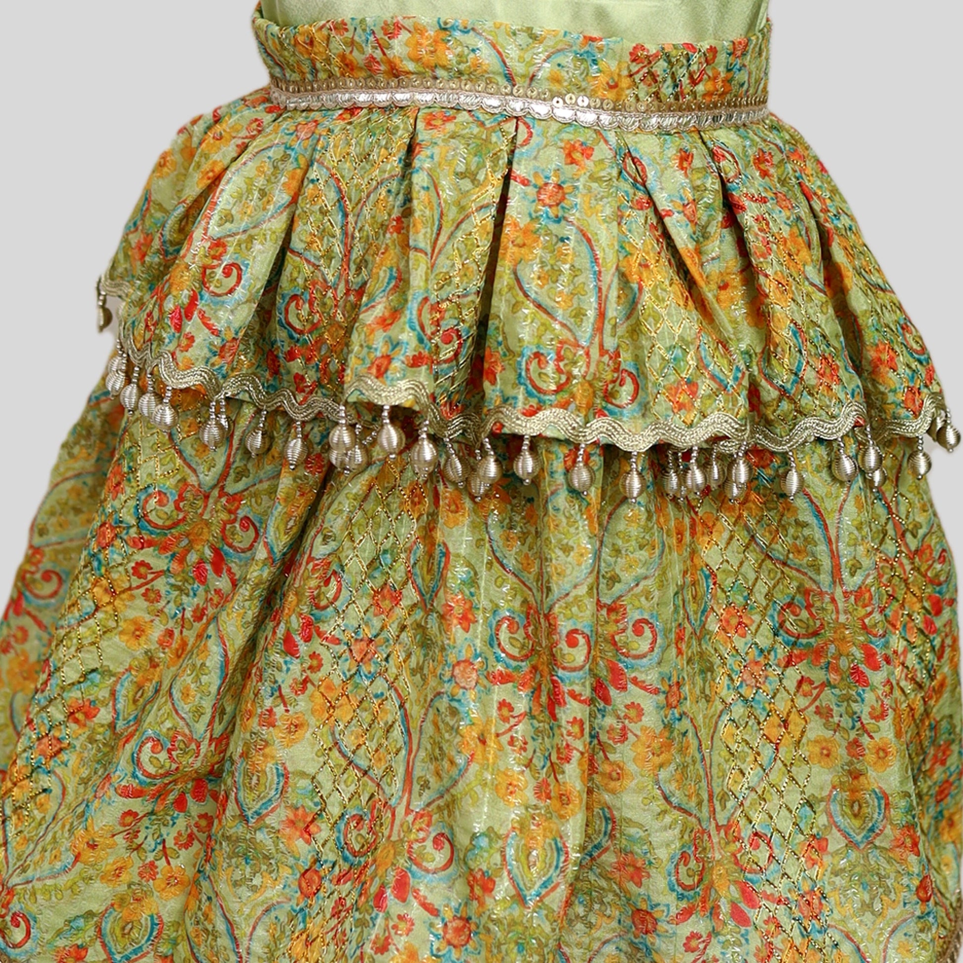 Puff Sleeves Green Frock image 3