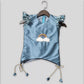 Hand Embroidered Blue A Line Kurti With Dyed Sharara Pant image 1