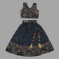 Black Embroidery Crop Top & Lehenga For Girls image 2