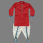 White Tulip Dhoti & Red Kurta for Boys image 3