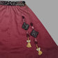 Black Embroidery Crop Top & Maroon Lehenga For Girls image 6