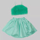 Aqua Blue Crop Top & Skirt image 1