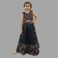 Black Embroidery Crop Top & Lehenga For Girls image 0