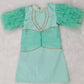 Aqua Blue A line Frock With Ruffle Layered Sleeves image 0