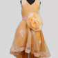 Orange High Low Girls Frock Detailed Flower Embellished image 2