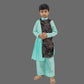 Blue Embroidered Silk Kurta & Pant For Boys image 0