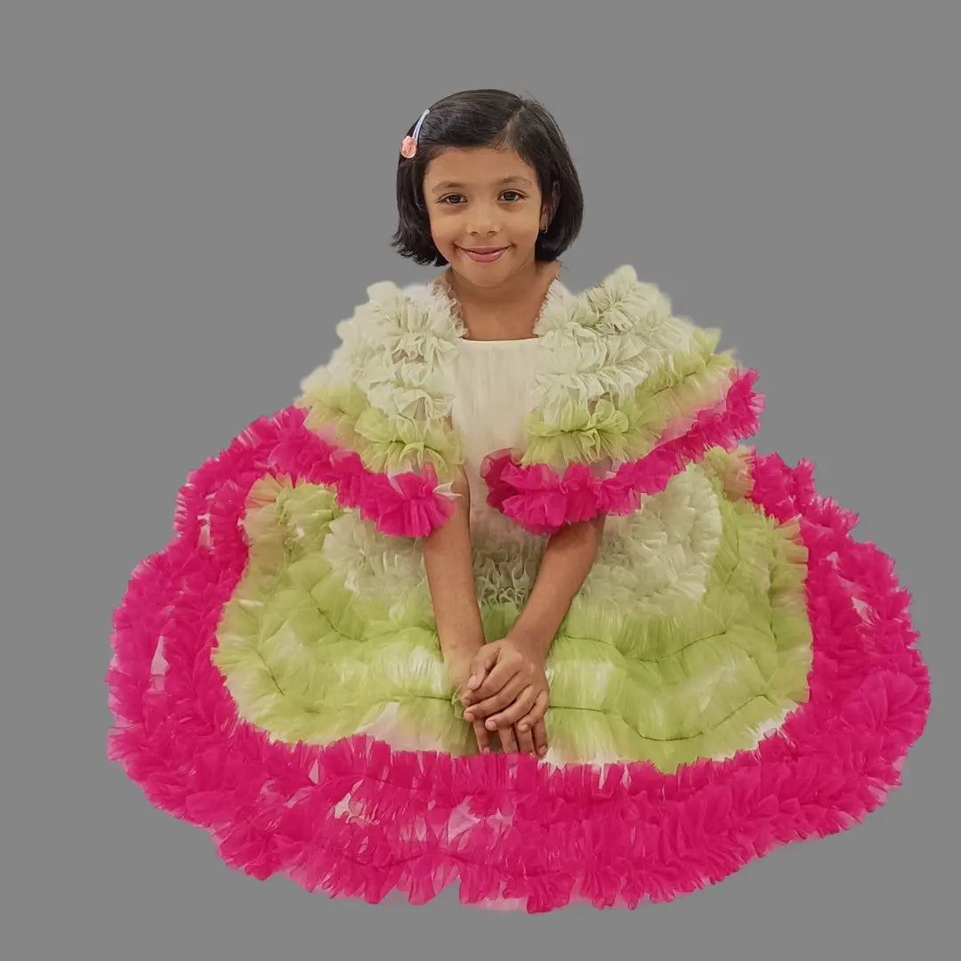 Multicolor Frilled Frock image 1