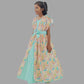Sea Green Long Gown With Kaftan Style Silk Jacket image 1