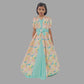Sea Green Long Gown With Kaftan Style Silk Jacket image 0