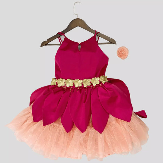 Pink Frock With Striking Big Petals image 2