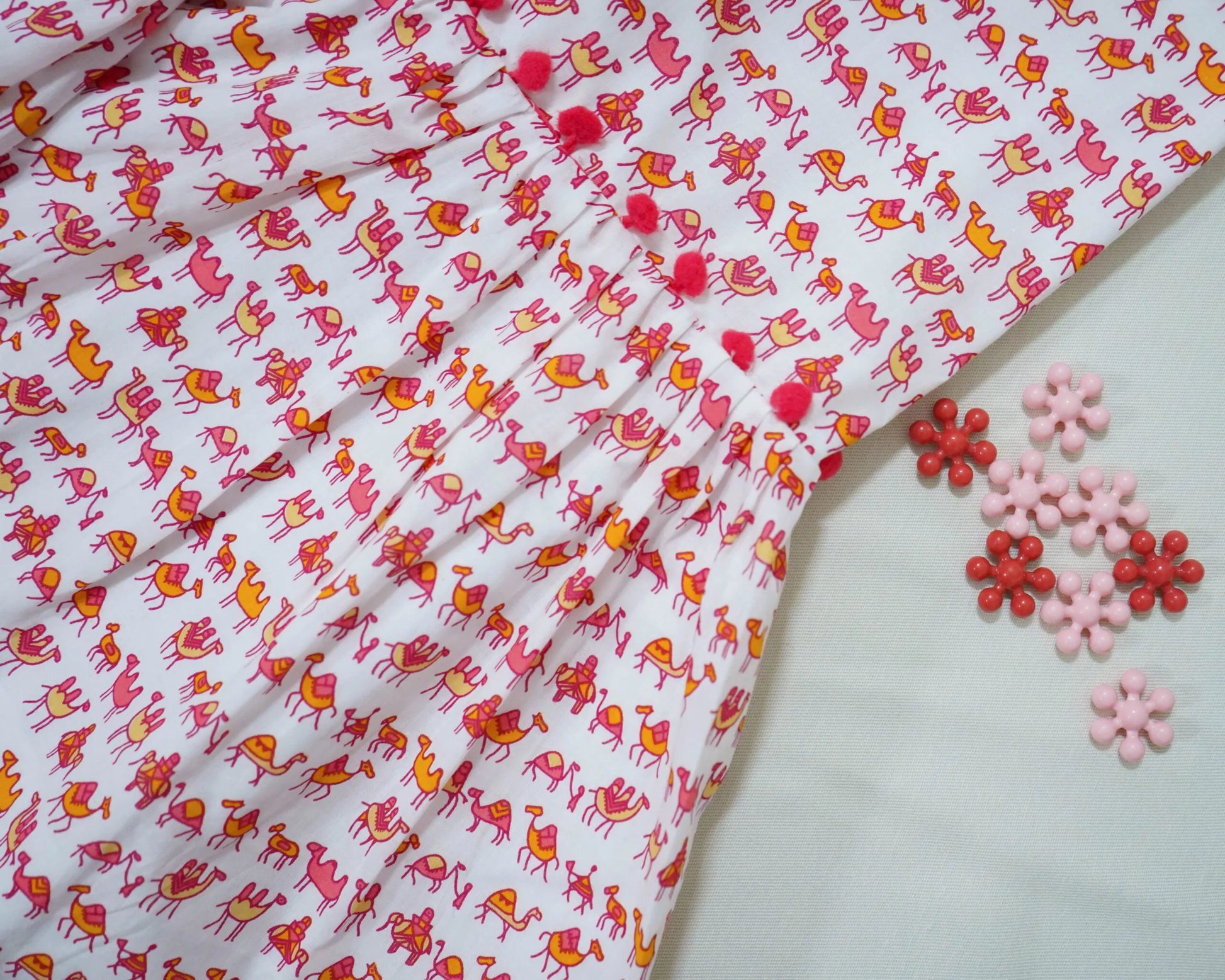 One Shoulder Kurta With Sharara Pant Animal Print - Pink image 5