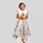 Butterfly Embroidered Crop Top And Handkerchief Printed Lehenga with Gota Work image 0