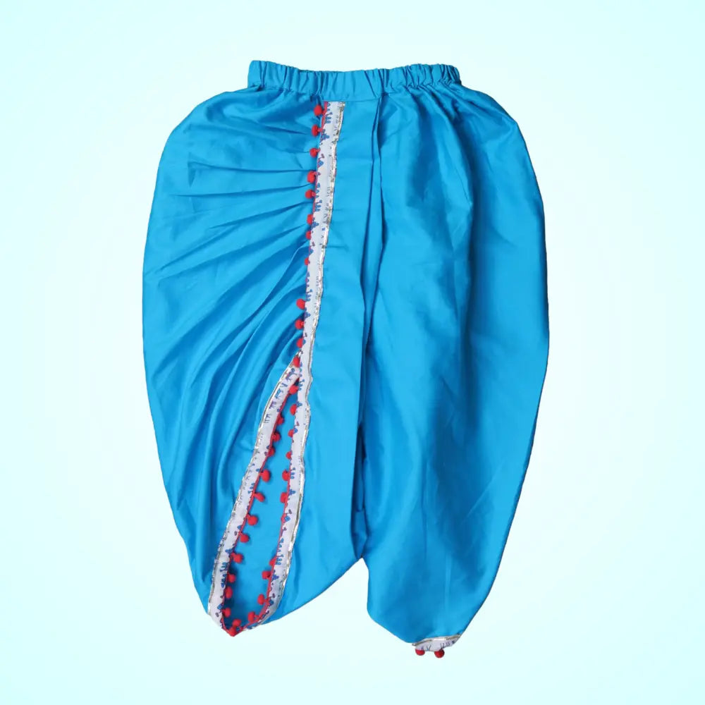 Blue Cotton Dhoti With Animal Print Kurta For Boys image 3