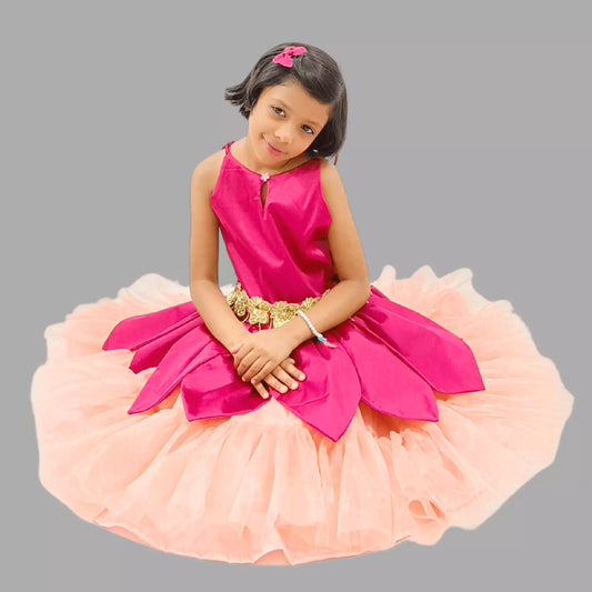 Pink Frock With Striking Big Petals image 0