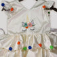 Hand Embroidered Unicorn Ruffle Layered White Frock image 2