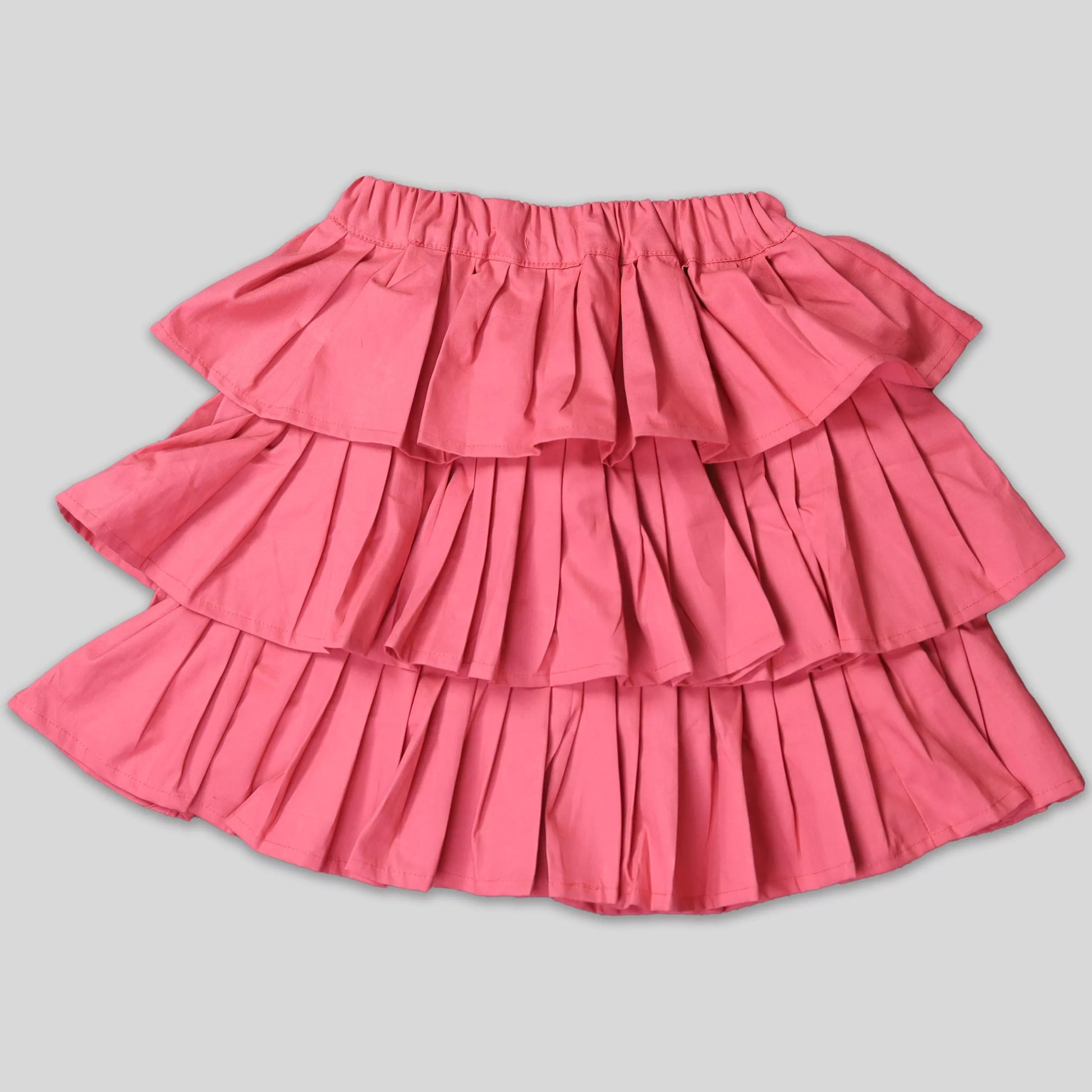 Ruffled Skirt With Angrakha Style (Wrap) Top - Pink image 2