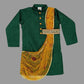 Cowl Style Green Kurta And Pant For Boys image 1