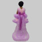 Purple Frock With Detachable Long Tail And Flower Hair Pin For Girls image 3