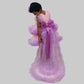Purple Frock With Detachable Long Tail And Flower Hair Pin For Girls image 2