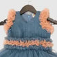 Grey Frock With Flowers Embellished Long Trail image 5
