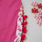 One Shoulder Kurta With Sharara Pant Animal Print - Pink image 3