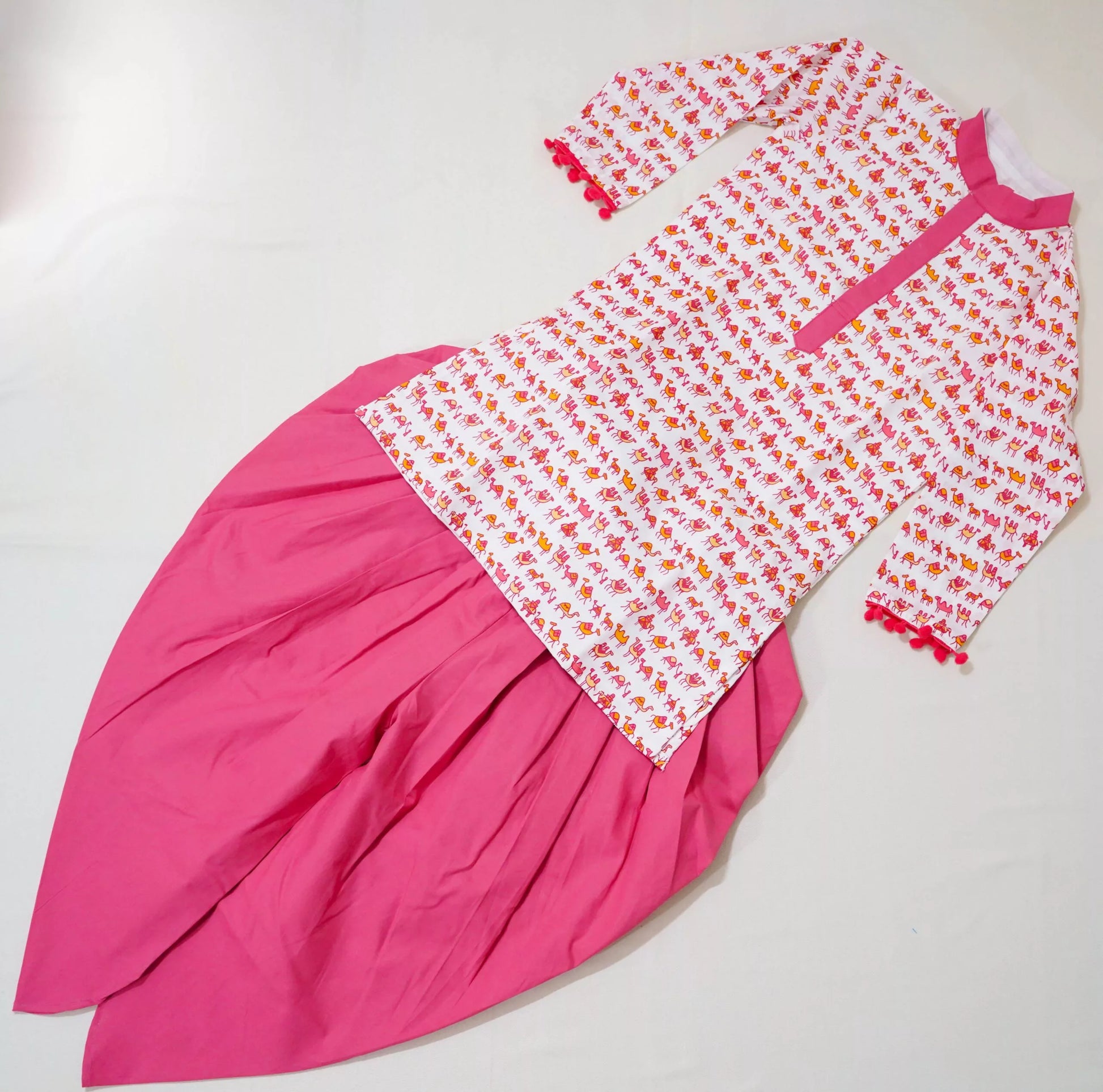 Dhoti With Printed Kurta Animal Print - Pink image 4