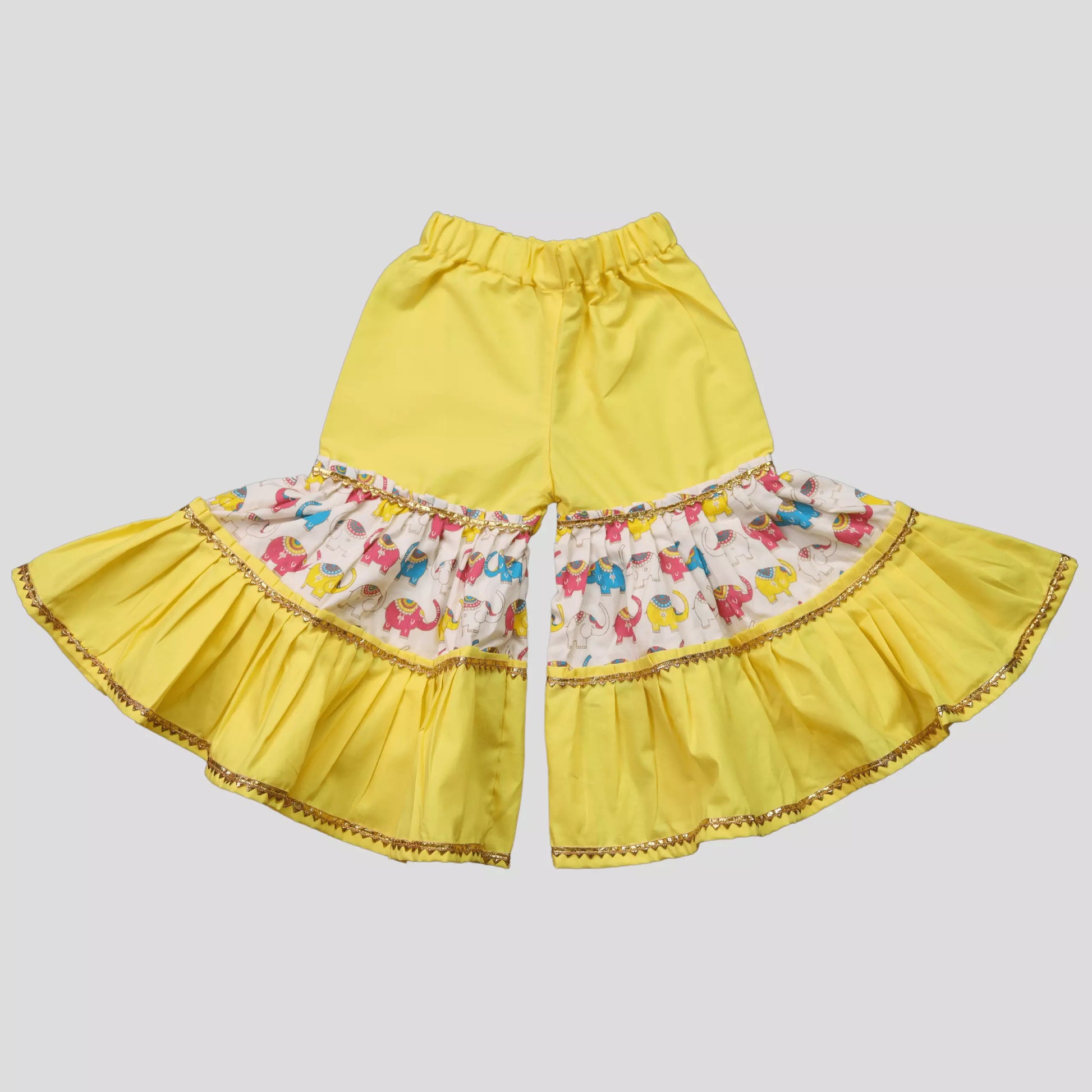 Kurta With Sharara Pant Animal Print – Yellow image 3