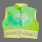 Yellow Kurta And Pant With Green Jacket