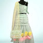 One Shoulder Sea Green Crop Top Lehenga With Dupatta for Girls
