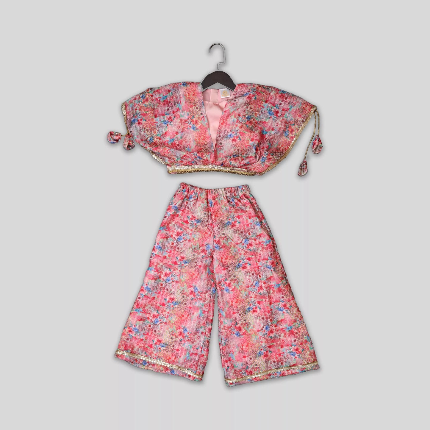 Pink Palazzo with Cape Style Top image 3