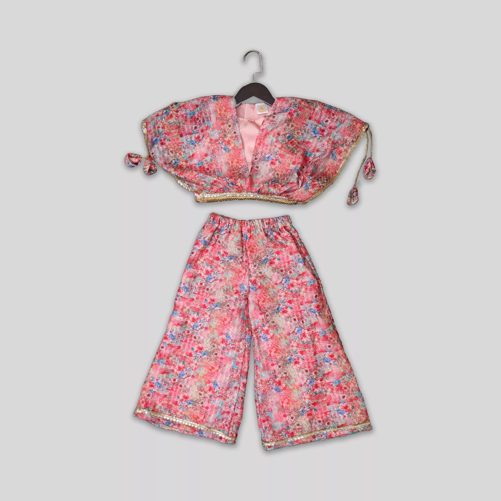 Pink Palazzo with Cape Style Top image 3